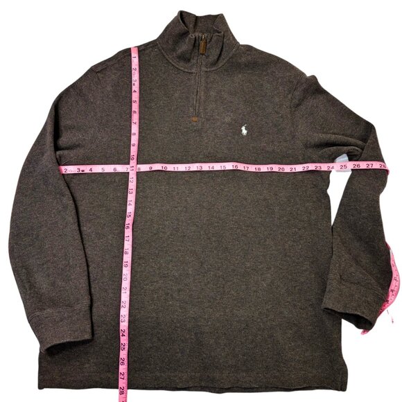 Polo Ralph Lauren Men's Large 1/4 Zip Cotton Long Sleeve Pullover Sweater - Picture 4 of 8